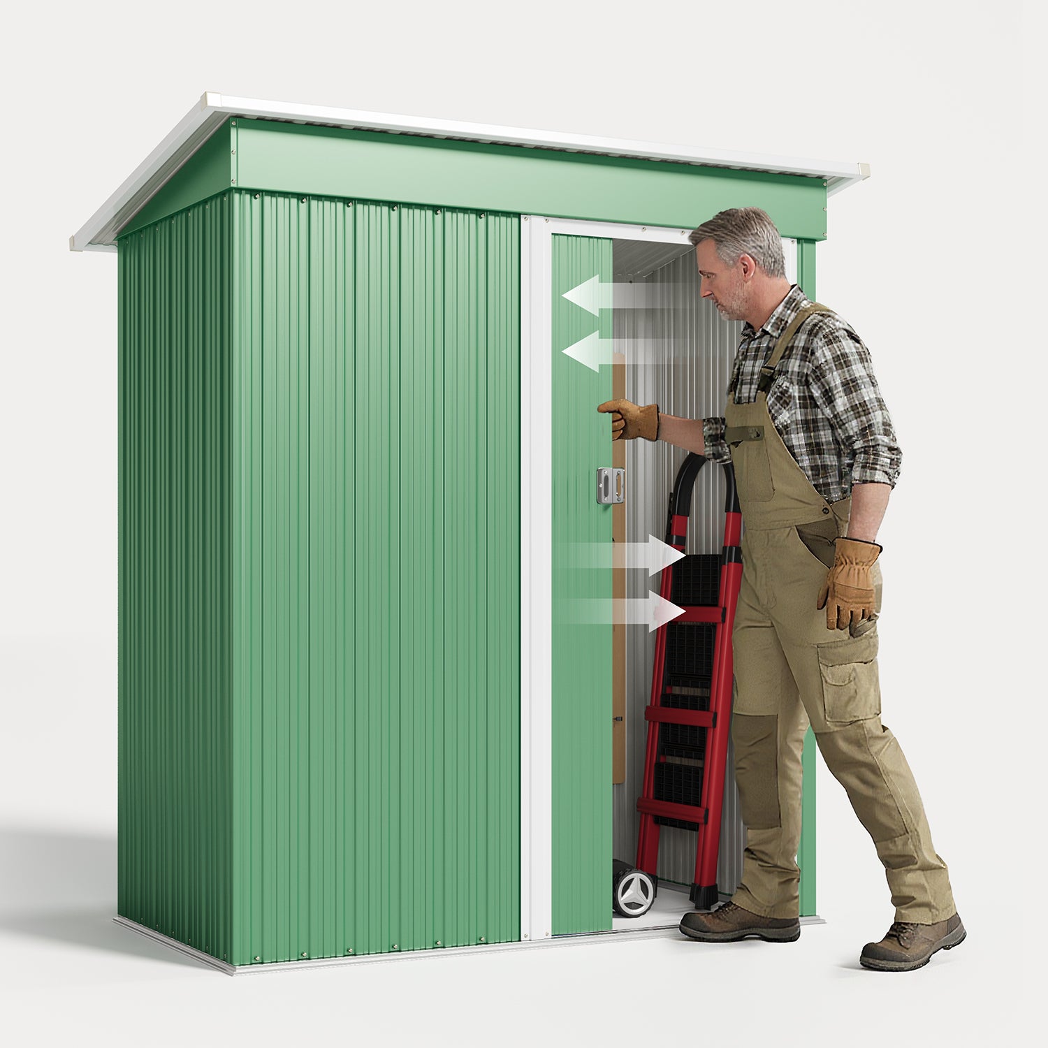 Bealife CC22 Abri de jardin en métal avec porte coulissante et serrure, grand espace de rangement pour jardin, terrasse, pelouse
