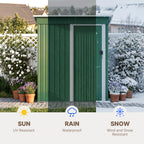 Bealife CC22 Abri de jardin en métal avec porte coulissante et serrure, grand espace de rangement pour jardin, terrasse, pelouse