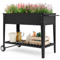 Bealife Chariot de jardin CC25 avec surface de plantation, potager surélevé mobile avec roues et étagère de rangement – 104 x 41 x 80 cm, résistant aux intempéries pour terrasse, balcon et jardin