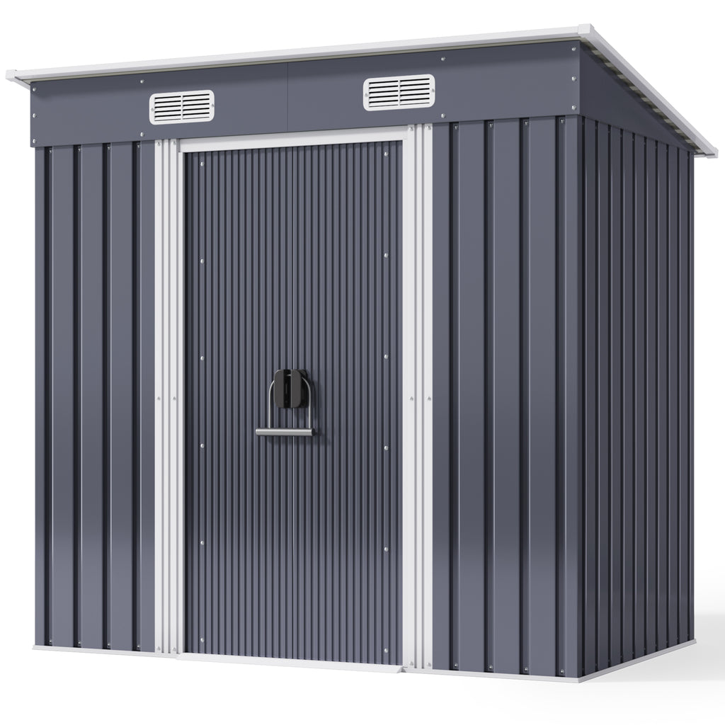 Bealife CC26 Metal Garden Shed with Lock – 183×109×182 cm, Weatherproof & Stable for Tools & Equipment