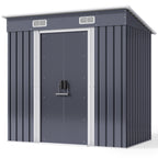 Bealife CC26 Metal Garden Shed with Lock – 183×109×182 cm, Weatherproof & Stable for Tools & Equipment