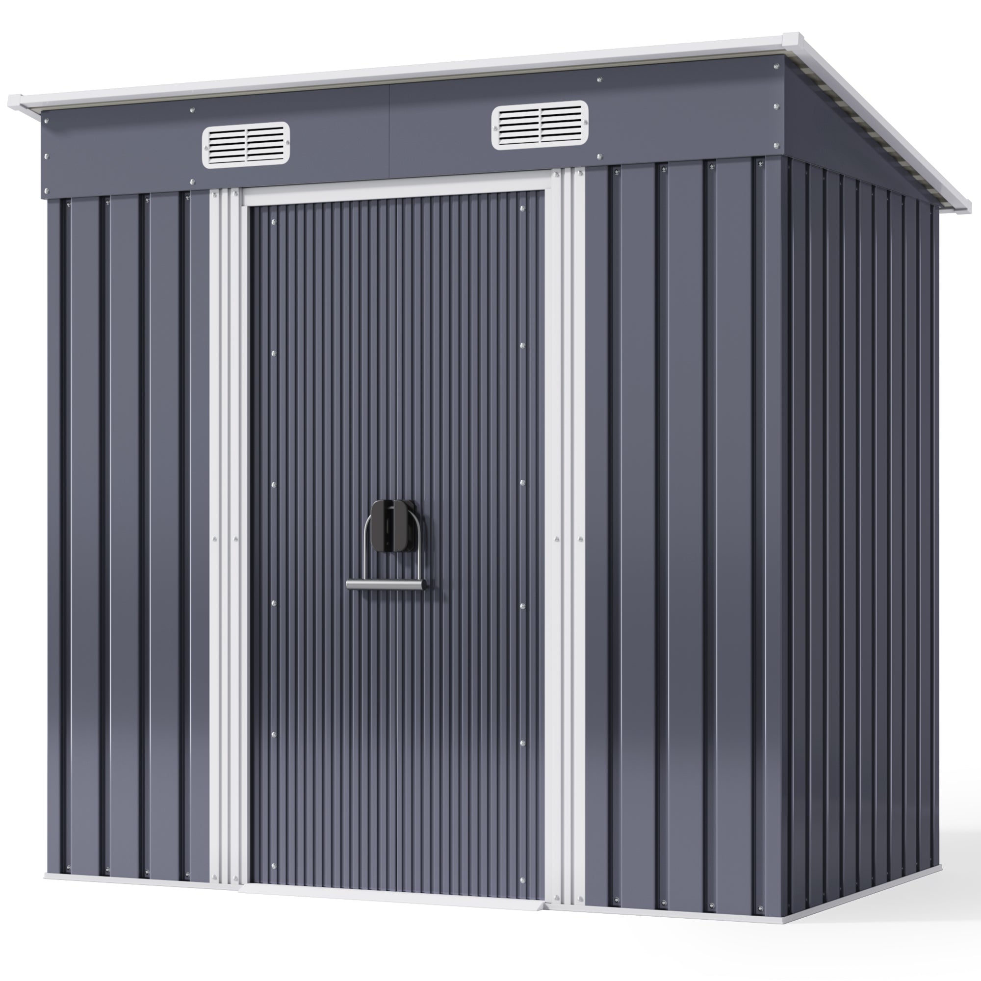 Bealife CC26 Abri de jardin en métal avec serrure – 183×109×182 cm, résistant aux intempéries et stable pour outils et équipements