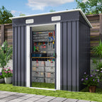 Bealife CC26 Metal Garden Shed with Lock – 183×109×182 cm, Weatherproof & Stable for Tools & Equipment