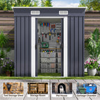 Bealife CC26 Metal Garden Shed with Lock – 183×109×182 cm, Weatherproof & Stable for Tools & Equipment