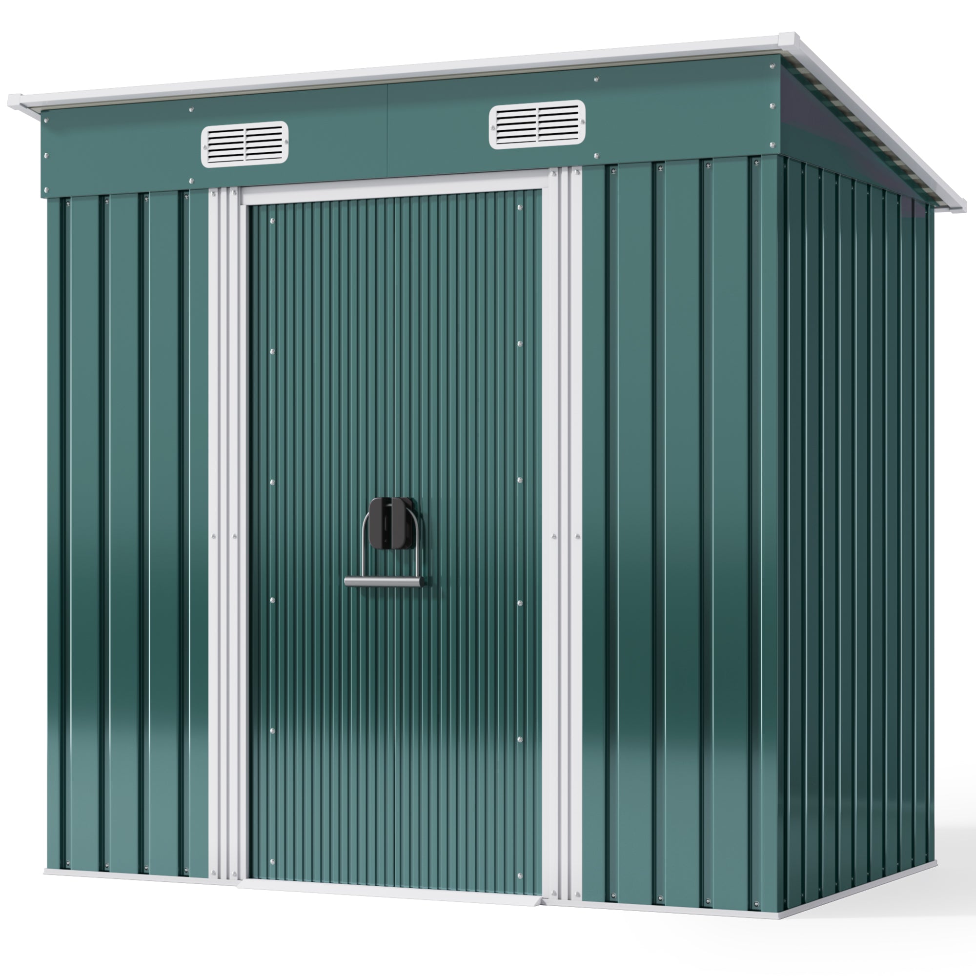 Bealife CC26 Abri de jardin en métal avec serrure – 183×109×182 cm, résistant aux intempéries et stable pour outils et équipements
