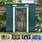 Bealife CC26 Metal Garden Shed with Lock – 183×109×182 cm, Weatherproof & Stable for Tools & Equipment