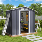 Bealife CC27 Abri de jardin en métal avec serrure – 184 × 119 × 186 cm, résistant aux intempéries et stable pour outils et équipements