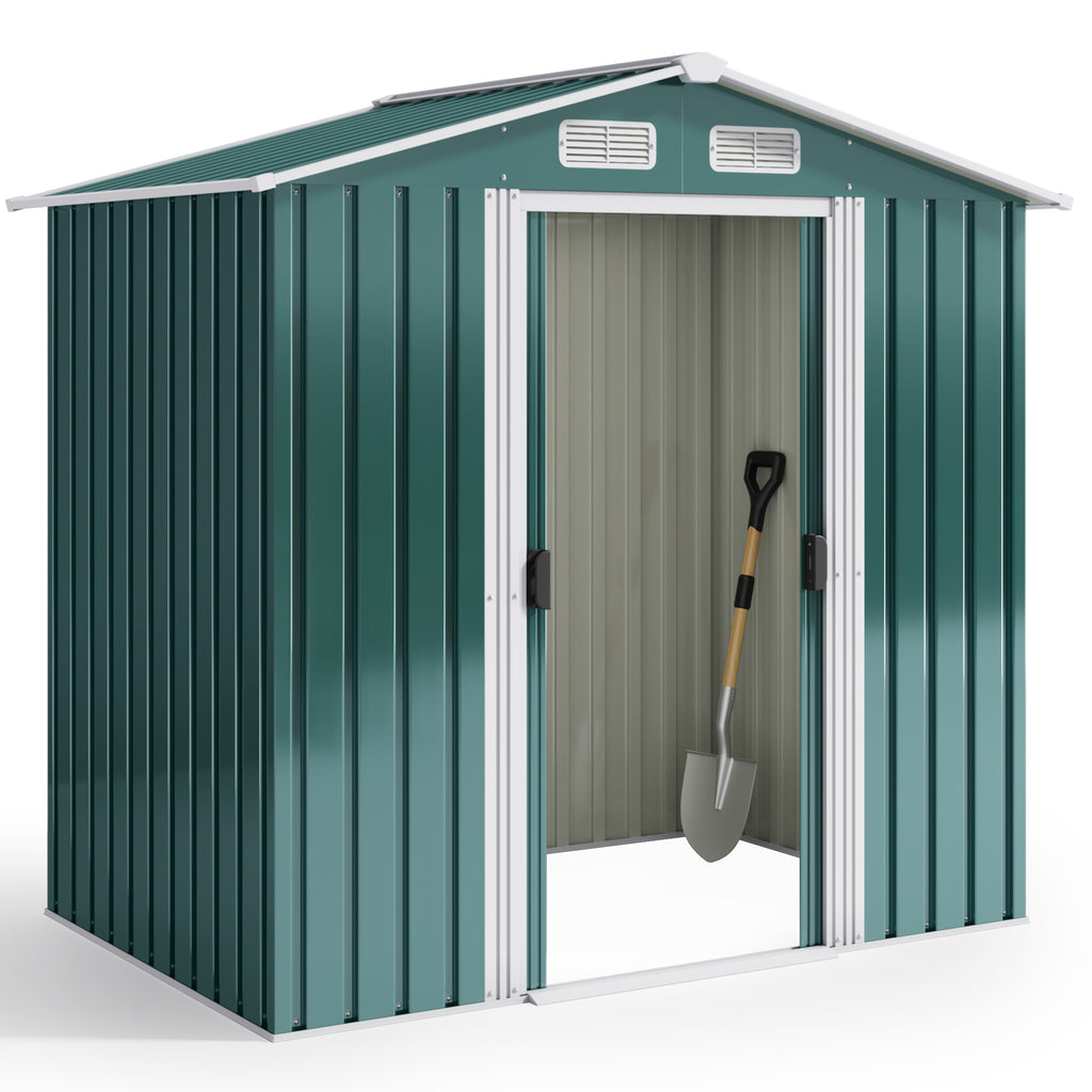 Bealife CC27 Abri de jardin en métal avec serrure – 184 × 119 × 186 cm, résistant aux intempéries et stable pour outils et équipements