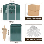 Bealife CC27 Abri de jardin en métal avec serrure – 184 × 119 × 186 cm, résistant aux intempéries et stable pour outils et équipements
