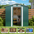 Bealife CC27 Abri de jardin en métal avec serrure – 184 × 119 × 186 cm, résistant aux intempéries et stable pour outils et équipements