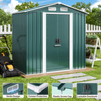 Bealife CC27 Abri de jardin en métal avec serrure – 184 × 119 × 186 cm, résistant aux intempéries et stable pour outils et équipements