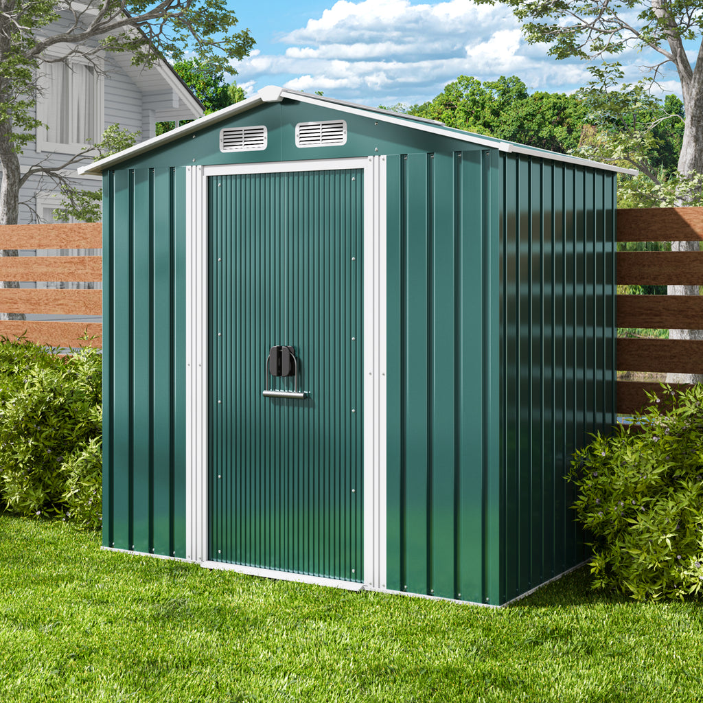 Bealife CC27 Abri de jardin en métal avec serrure – 184 × 119 × 186 cm, résistant aux intempéries et stable pour outils et équipements