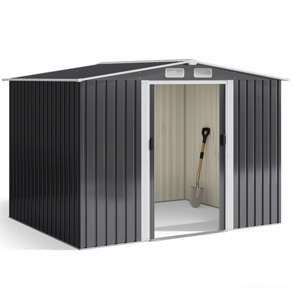 Abri de jardin en métal Bealife CC28 avec serrure – 247x193x179 cm, multifonctionnel avec grand espace intérieur, résistant aux intempéries et stable
