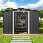 Abri de jardin en métal Bealife CC28 avec serrure – 247x193x179 cm, multifonctionnel avec grand espace intérieur, résistant aux intempéries et stable