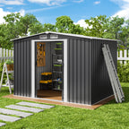 Abri de jardin en métal Bealife CC28 avec serrure – 247x193x179 cm, multifonctionnel avec grand espace intérieur, résistant aux intempéries et stable