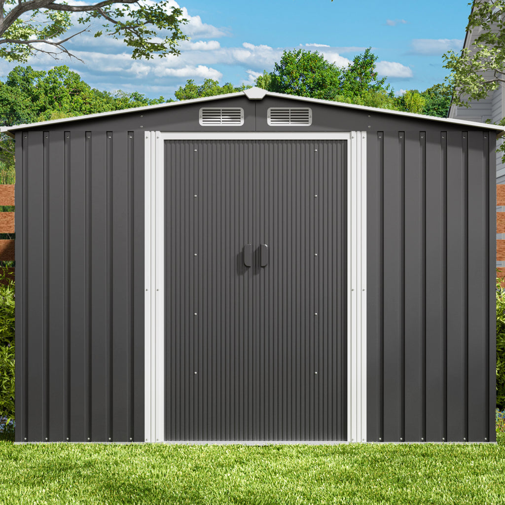 Abri de jardin en métal Bealife CC28 avec serrure – 247x193x179 cm, multifonctionnel avec grand espace intérieur, résistant aux intempéries et stable