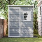 Bealife CC72 Abri de jardin métallique avec plancher et fenêtres - 146×104 ×186 cm, résistant aux intempéries pour outils de jardin