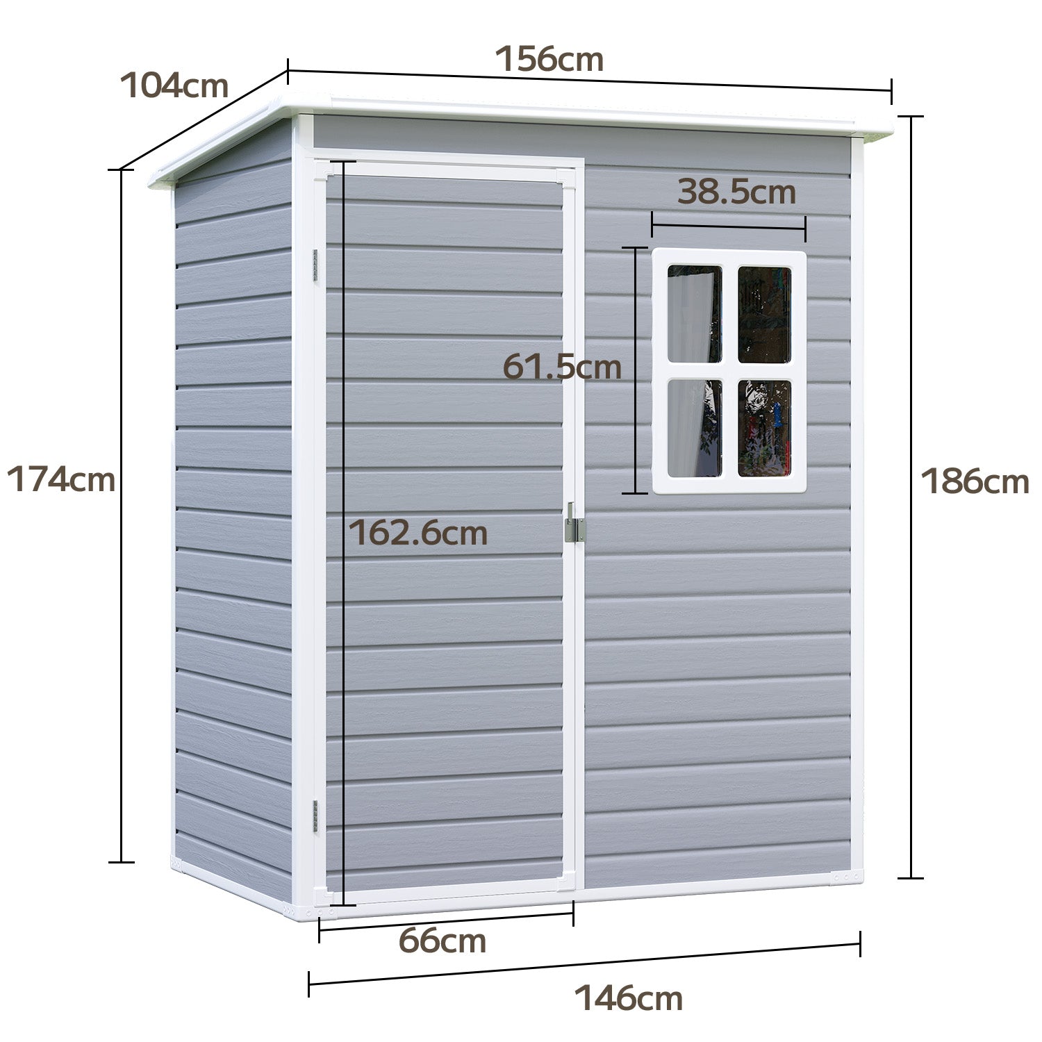 Bealife CC72 Abri de jardin métallique avec plancher et fenêtres - 146×104 ×186 cm, résistant aux intempéries pour outils de jardin