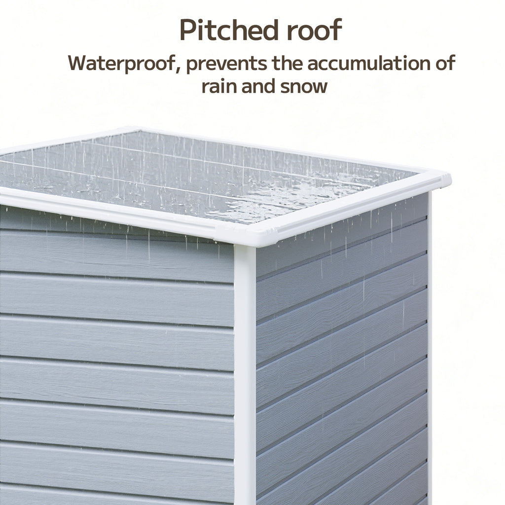Bealife CC72 Abri de jardin métallique avec plancher et fenêtres - 146×104 ×186 cm, résistant aux intempéries pour outils de jardin