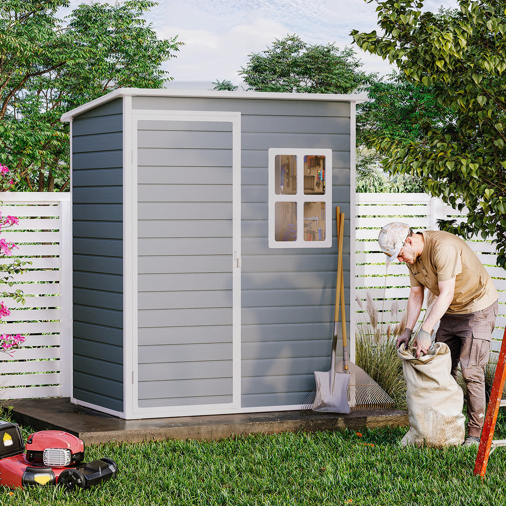 Bealife CC72 Abri de jardin métallique avec plancher et fenêtres - 146×104 ×186 cm, résistant aux intempéries pour outils de jardin