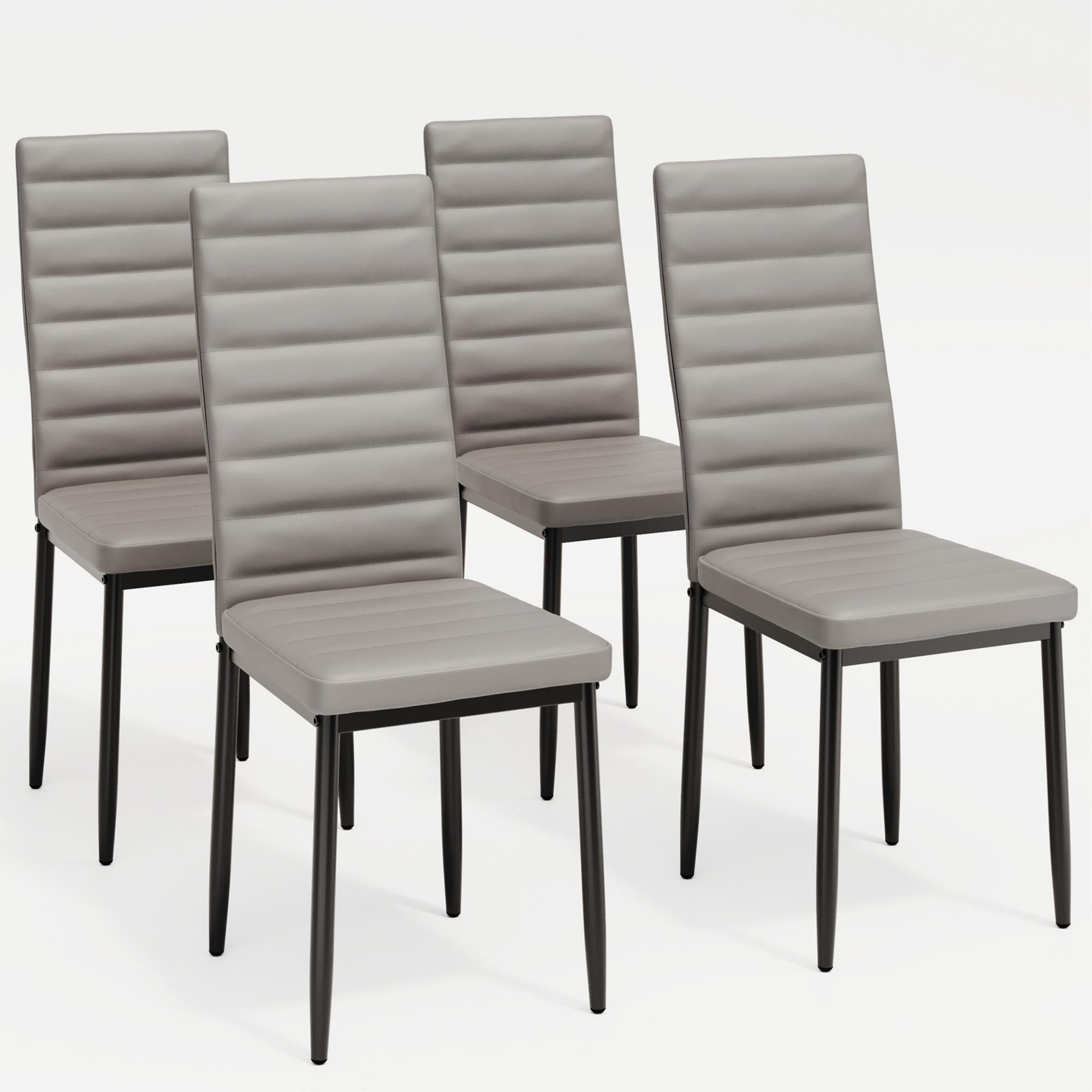 Bealife TB12 Chaises de salle à manger en similicuir, lot de 4 ou 6 – dossier haut et design ergonomique