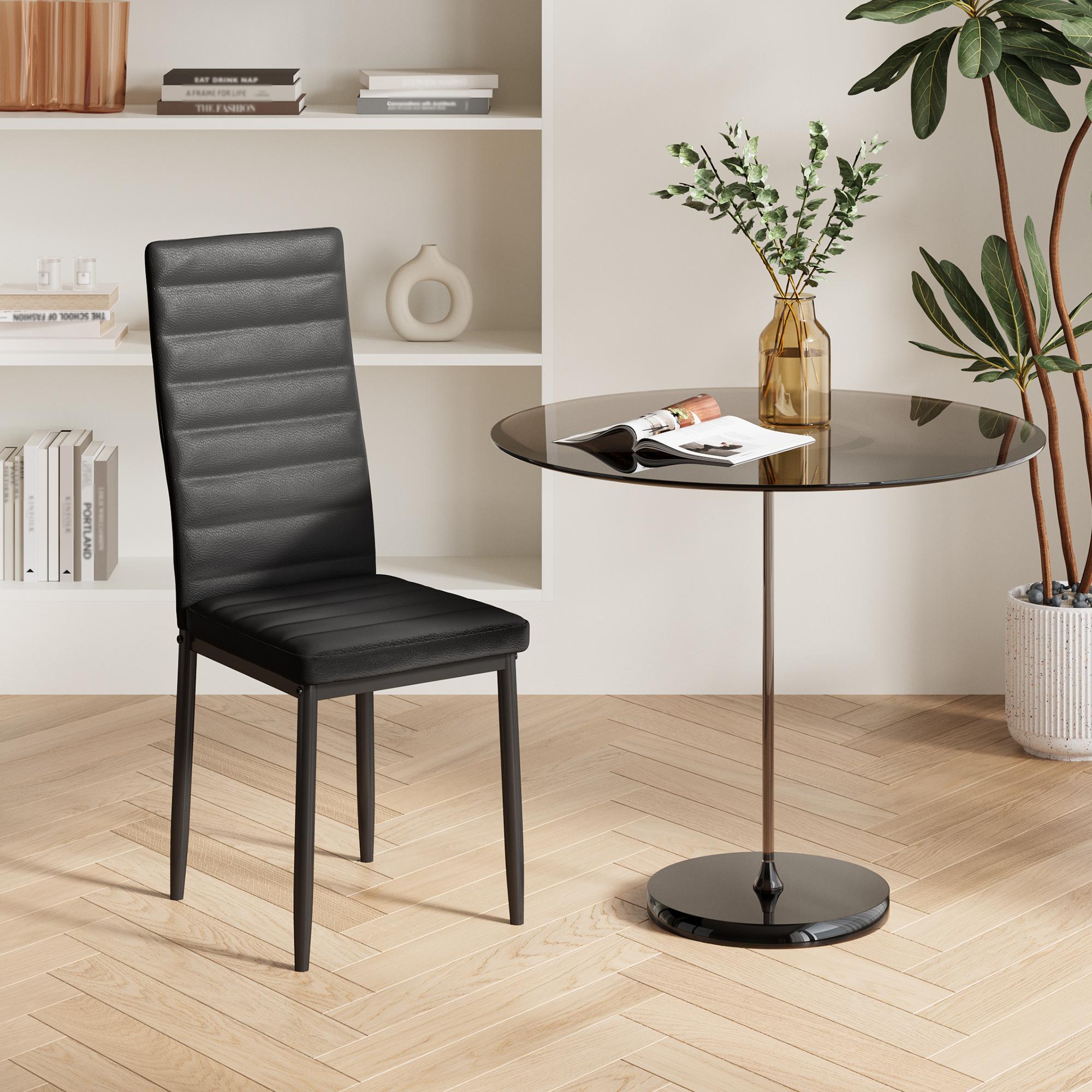 Bealife TB12 Chaises de salle à manger en similicuir, lot de 4 ou 6 – dossier haut et design ergonomique
