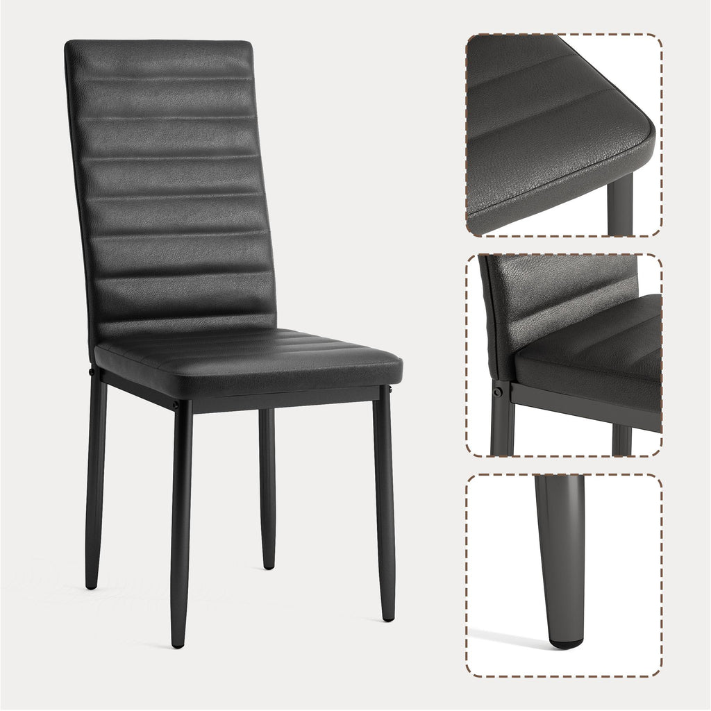 Bealife TB12 Chaises de salle à manger en similicuir, lot de 4 ou 6 – dossier haut et design ergonomique
