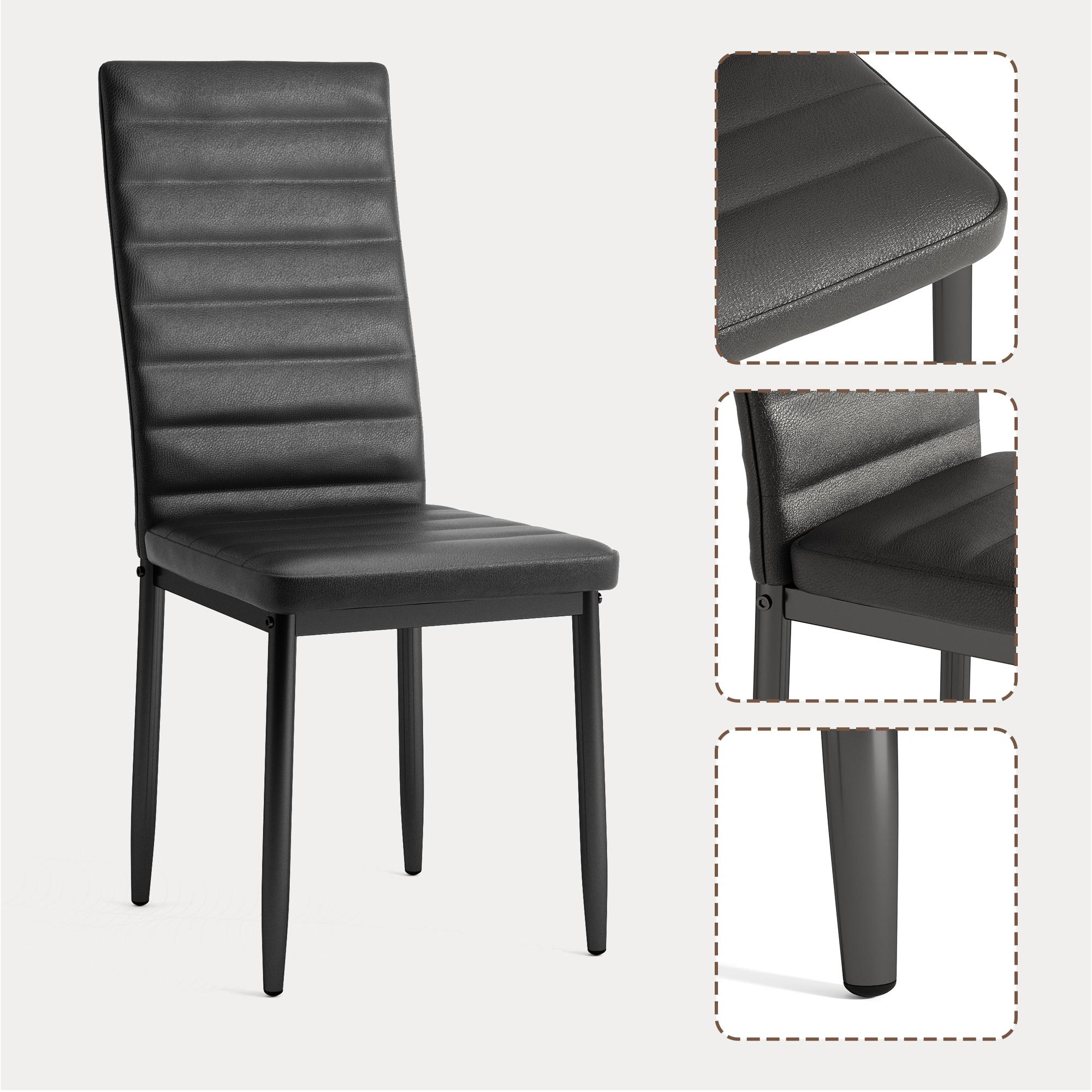 Bealife TB12 Chaises de salle à manger en similicuir, lot de 4 ou 6 – dossier haut et design ergonomique