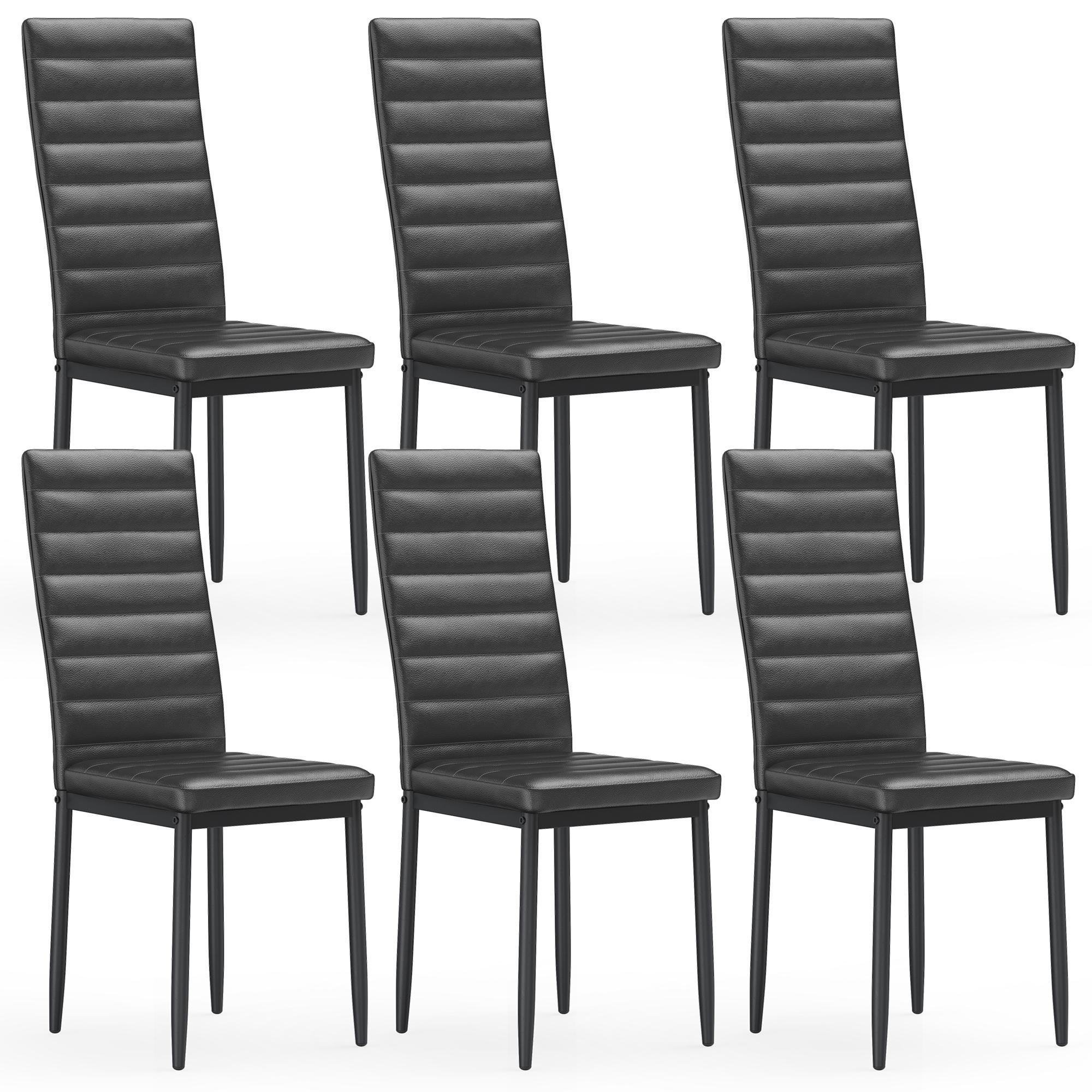 chairs set black 6 pieces