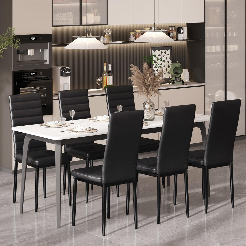 Bealife TB12 Chaises de salle à manger en similicuir, lot de 4 ou 6 – dossier haut et design ergonomique