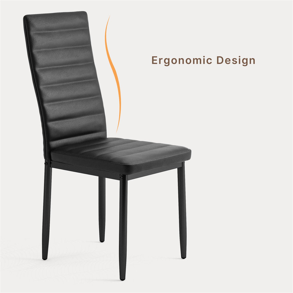 Bealife TB12 Chaises de salle à manger en similicuir, lot de 4 ou 6 – dossier haut et design ergonomique