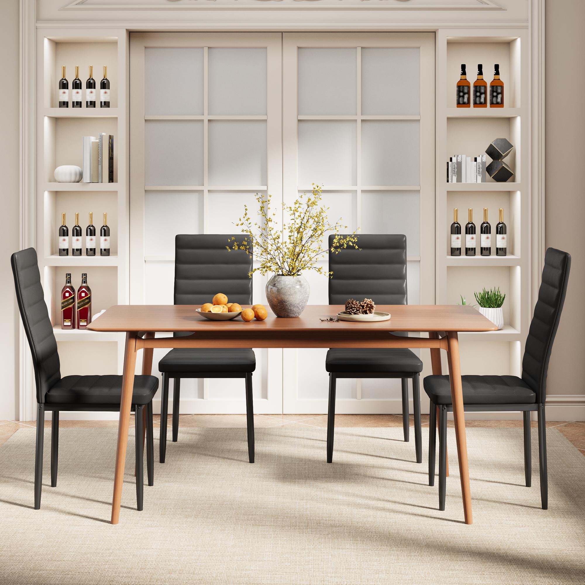 Bealife TB12 Chaises de salle à manger en similicuir, lot de 4 ou 6 – dossier haut et design ergonomique