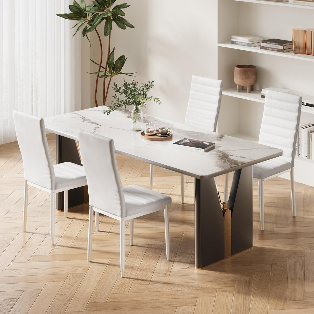 Bealife TB12 Chaises de salle à manger en similicuir, lot de 4 ou 6 – dossier haut et design ergonomique