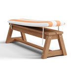 Bealife EB02 Ensemble de meubles de jardin pour enfants 4 pièces, parasol rayé et 2 bancs pour terrasses, balcons et piscines