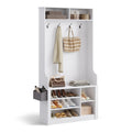 Bealife FS29 Meuble d'entrée avec patères, étagère à chaussures et compartiments ouverts