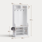 Bealife FS29 Meuble d'entrée avec patères, étagère à chaussures et compartiments ouverts