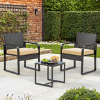 Bealife WR212 Garden Furniture Sets, 3-Piece Garden Table and Chair Set for Outdoor Relaxation