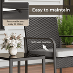Bealife WR212 Garden Furniture Sets, 3-Piece Garden Table and Chair Set for Outdoor Relaxation