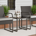 Bealife WR212 Garden Furniture Sets, 3-Piece Garden Table and Chair Set for Outdoor Relaxation