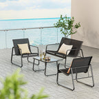 Bealife WR250 Ensembles de meubles de jardin, Salon de jardin 4 pièces, 1 table avec 1 canapé deux places et 2 fauteuils