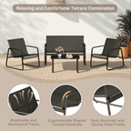 Bealife WR250 Ensembles de meubles de jardin, Salon de jardin 4 pièces, 1 table avec 1 canapé deux places et 2 fauteuils