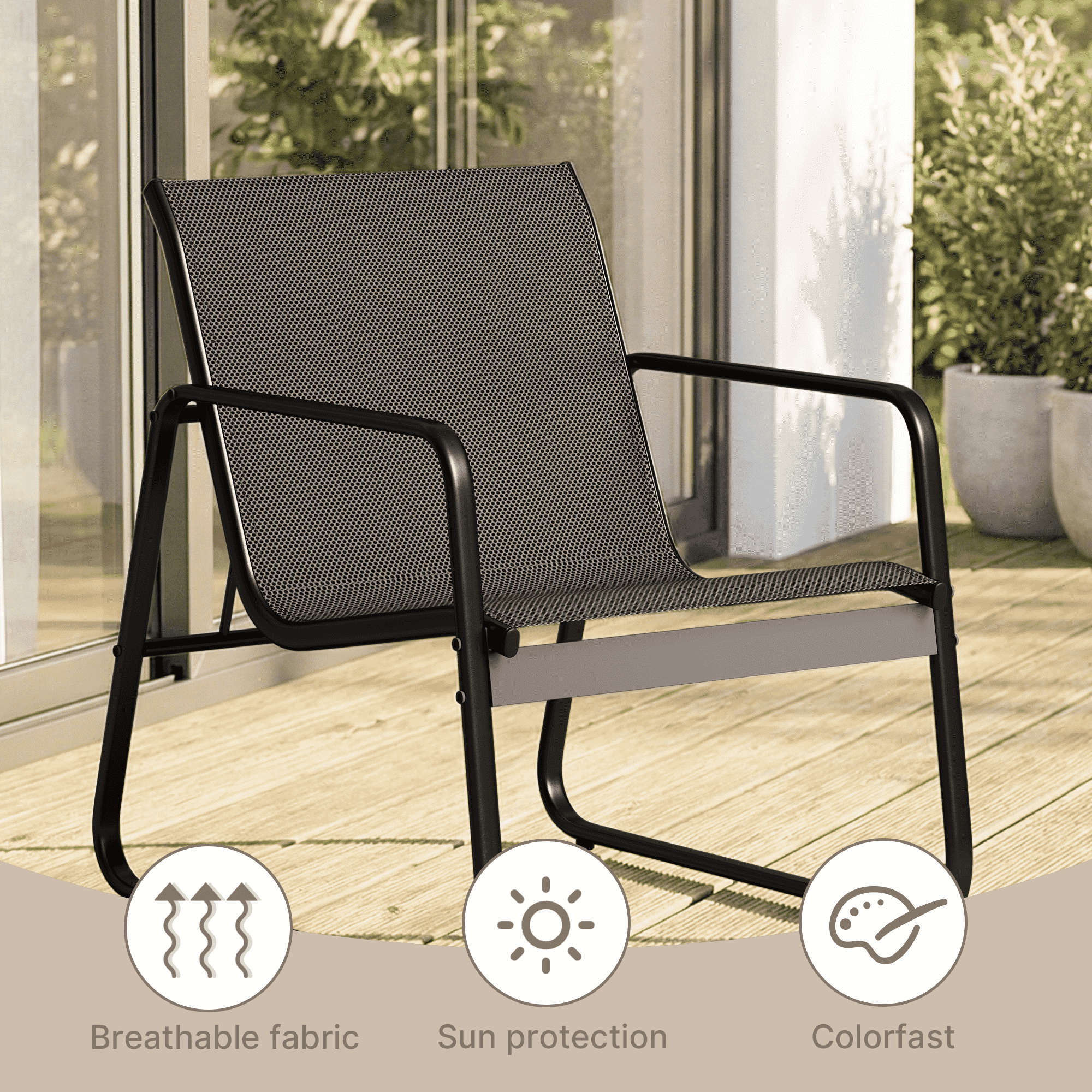Bealife WR250 Ensembles de meubles de jardin, Salon de jardin 4 pièces, 1 table avec 1 canapé deux places et 2 fauteuils