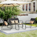 Bealife WR250 Ensembles de meubles de jardin, Salon de jardin 4 pièces, 1 table avec 1 canapé deux places et 2 fauteuils