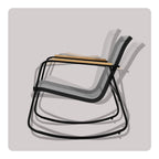 Bealife WR314 Salon de Jardin 4 Pièces, 2 Fauteuils à Bascule en Maille Respirante & 1 Table Basse en Verre, Mobilier de Balcon Résistant aux Intempéries pour Terrasse, Balcon & Extérieur