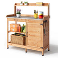 Bealife CC51 Armoire de jardin multifonctionnelle avec crochets et tiroir, également utilisable comme table de rempotage et étagère à plantes
