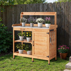 Bealife CC51 Armoire de jardin multifonctionnelle avec crochets et tiroir, également utilisable comme table de rempotage et étagère à plantes