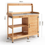 Bealife CC51 Armoire de jardin multifonctionnelle avec crochets et tiroir, également utilisable comme table de rempotage et étagère à plantes