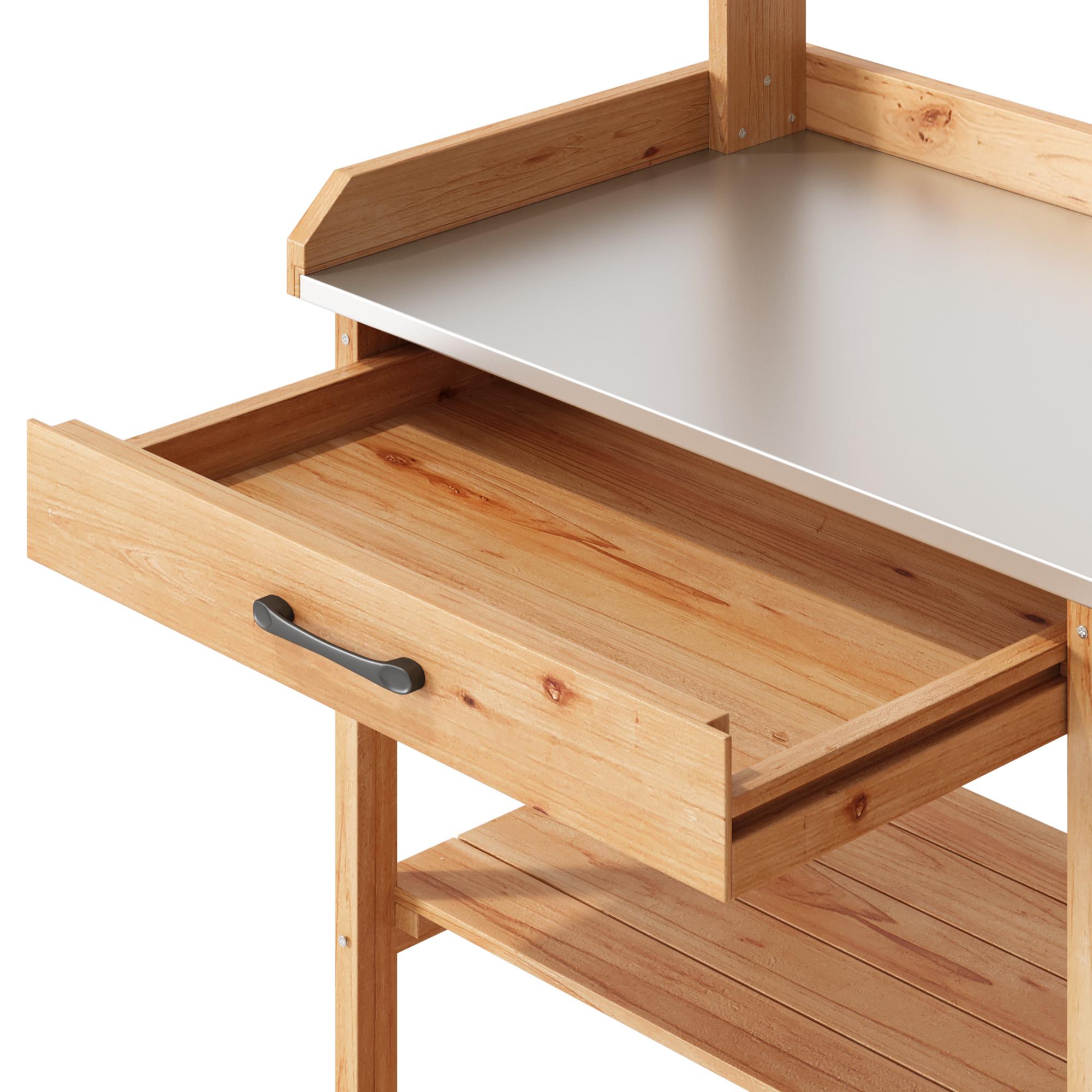 Bealife CC51 Armoire de jardin multifonctionnelle avec crochets et tiroir, également utilisable comme table de rempotage et étagère à plantes