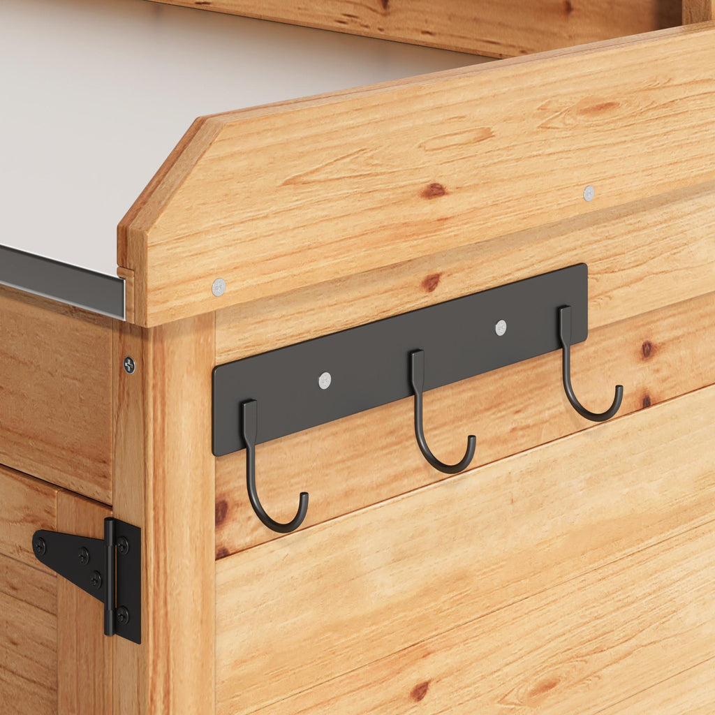 Bealife CC51 Armoire de jardin multifonctionnelle avec crochets et tiroir, également utilisable comme table de rempotage et étagère à plantes