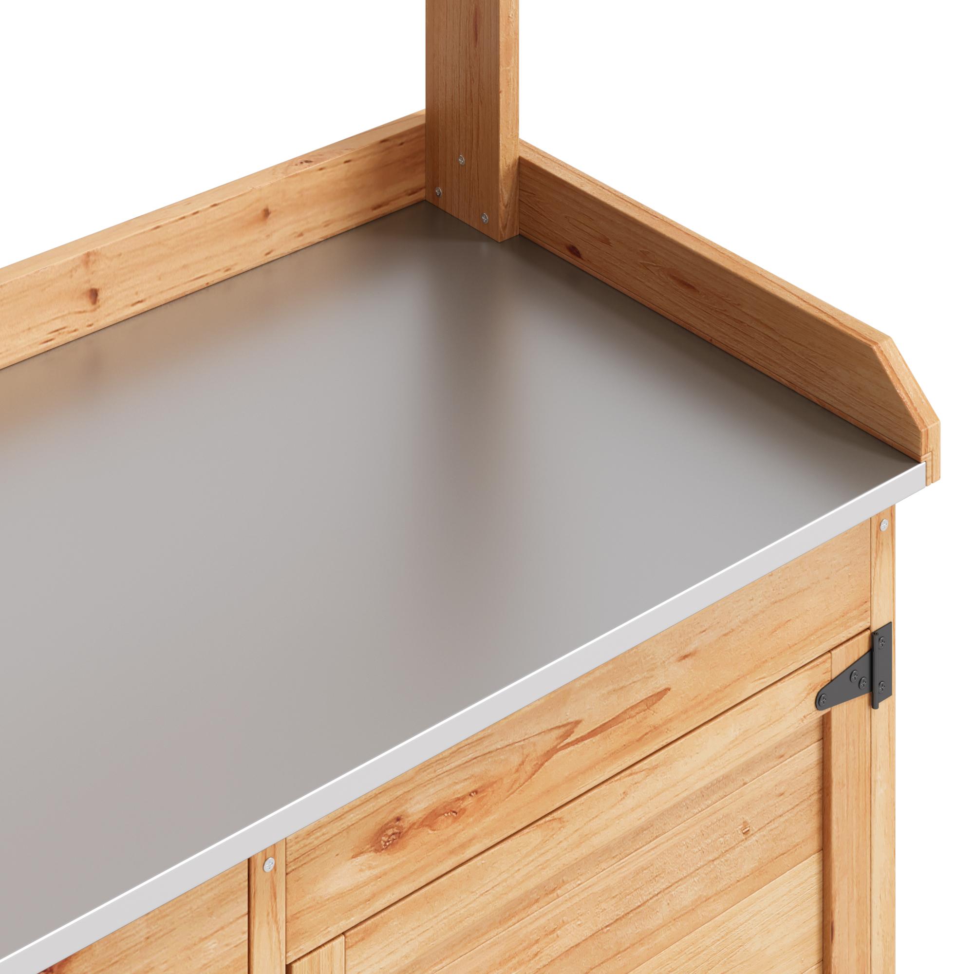 Bealife CC51 Armoire de jardin multifonctionnelle avec crochets et tiroir, également utilisable comme table de rempotage et étagère à plantes